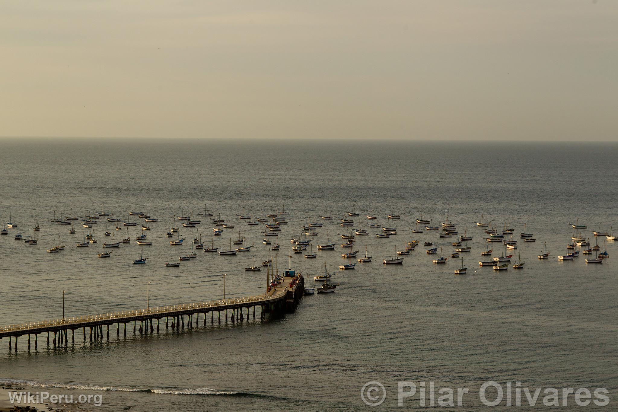 Muelle en la playa Los rganos