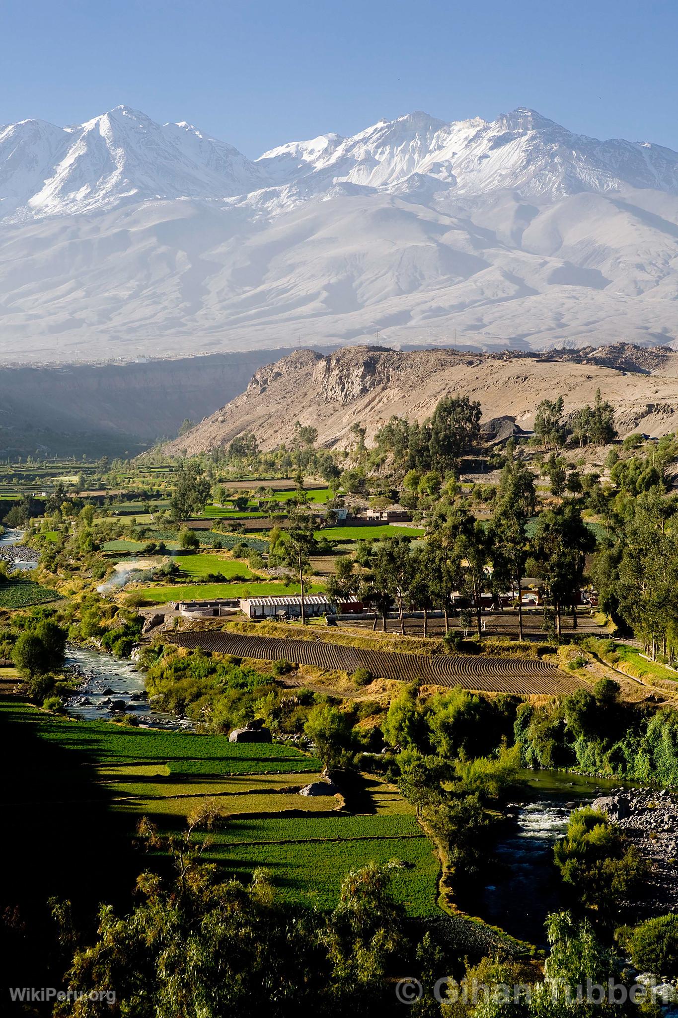 Volcn Chachani y campia de Arequipa