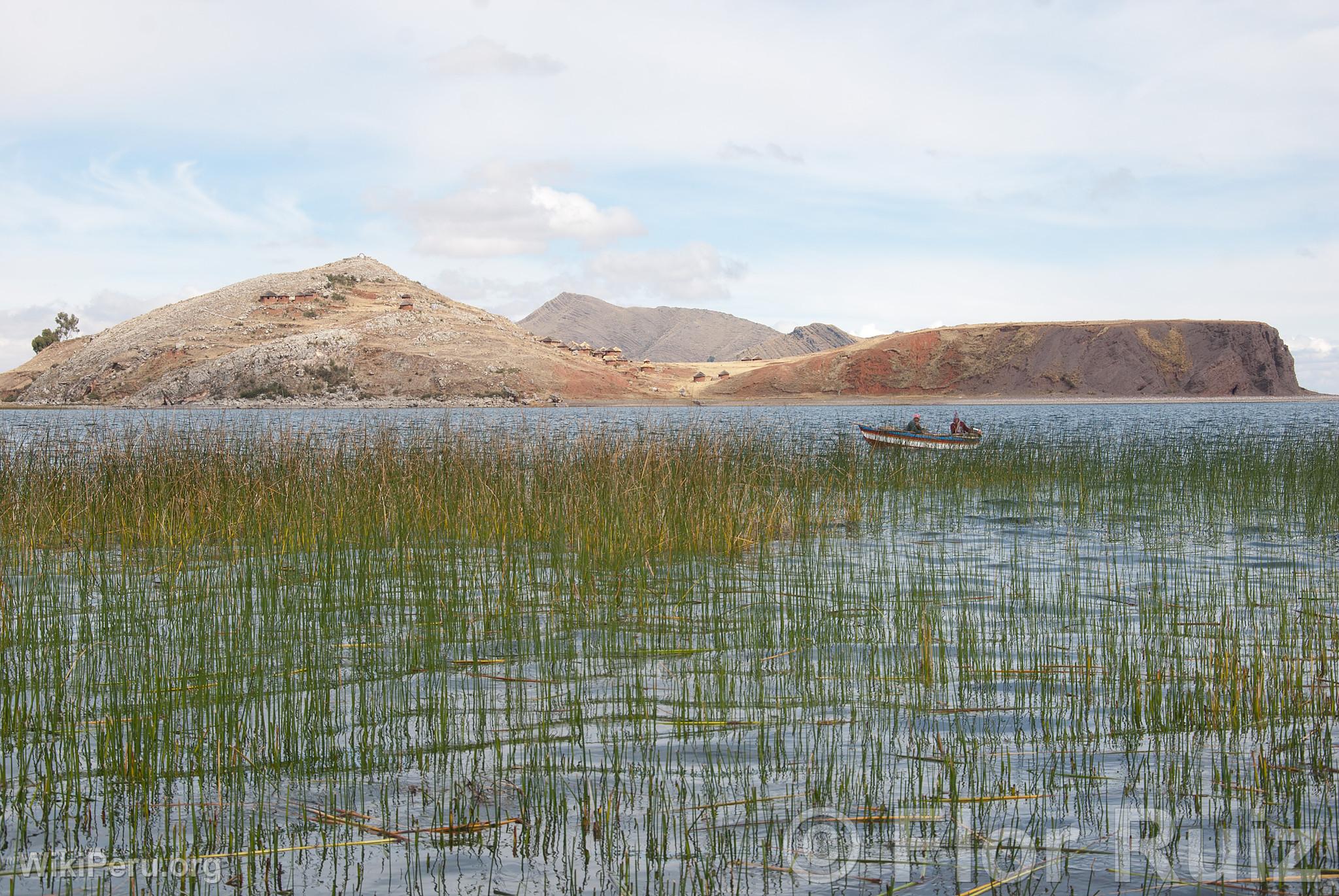 Isla Tikonata en el Lago Titicaca