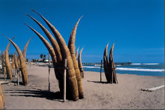 Caballitos de totora en Huanchaco