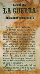 Noticia de la declaratoria de guerra de Chile al Per, en 1879